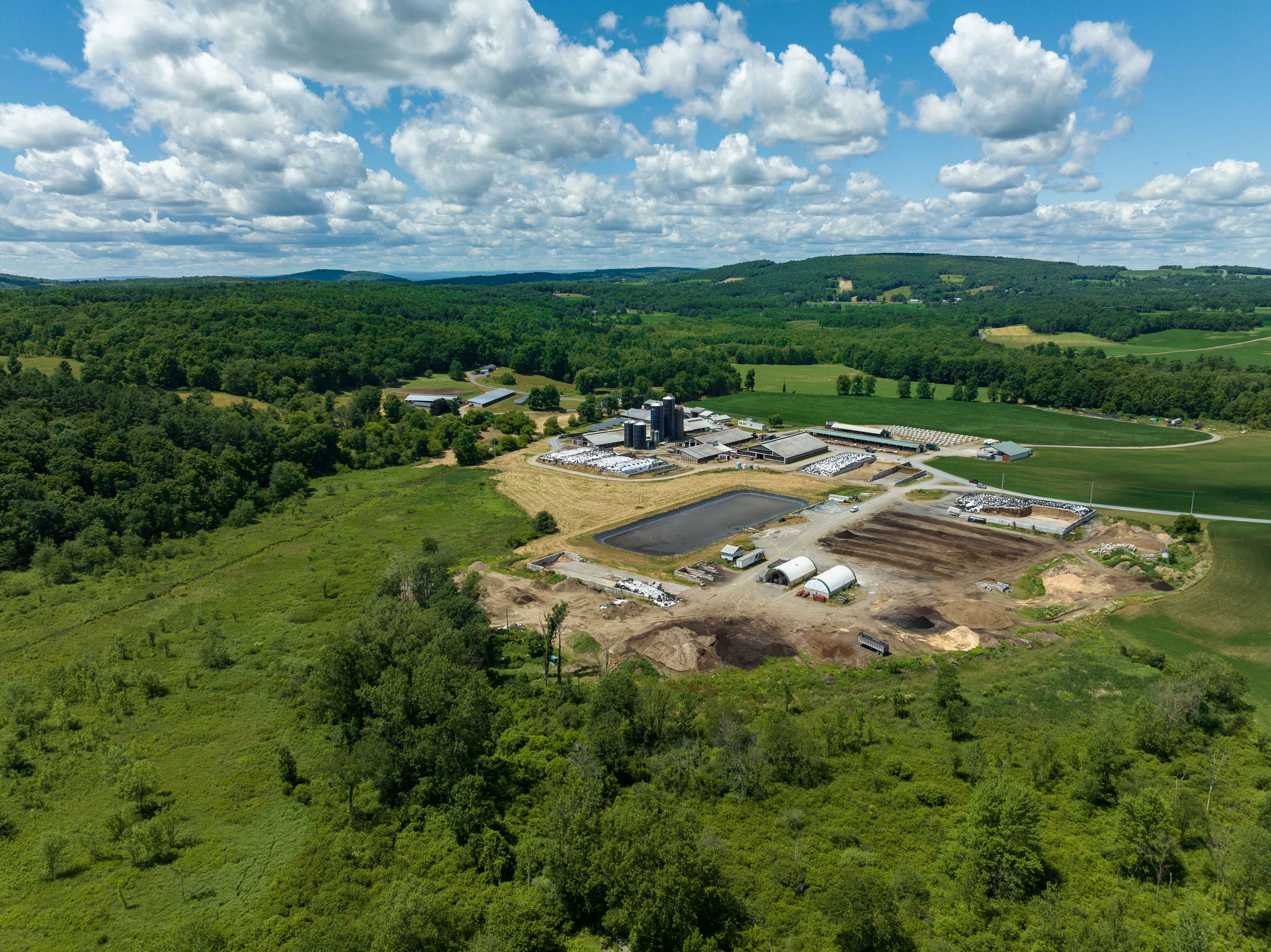 UAV View of Large Farm UAV view of land development project