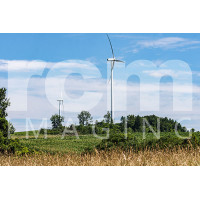 Wind turbines on farm